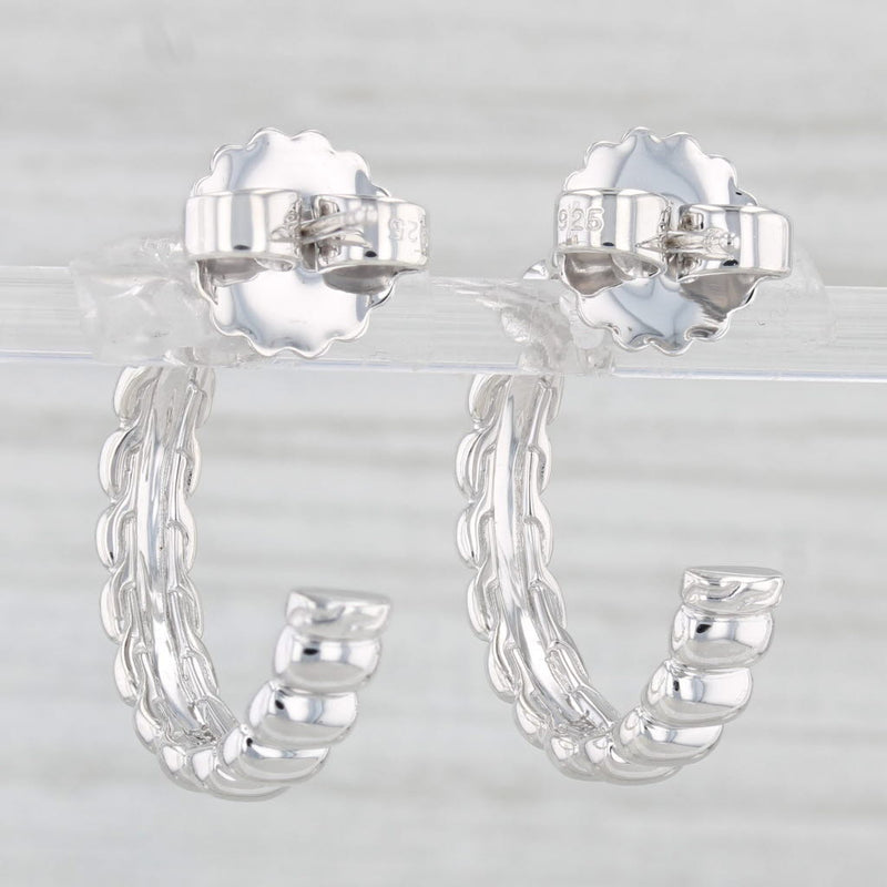 John Hardy Bedeg Collections Diamond Hoop Earrings Sterling Silver