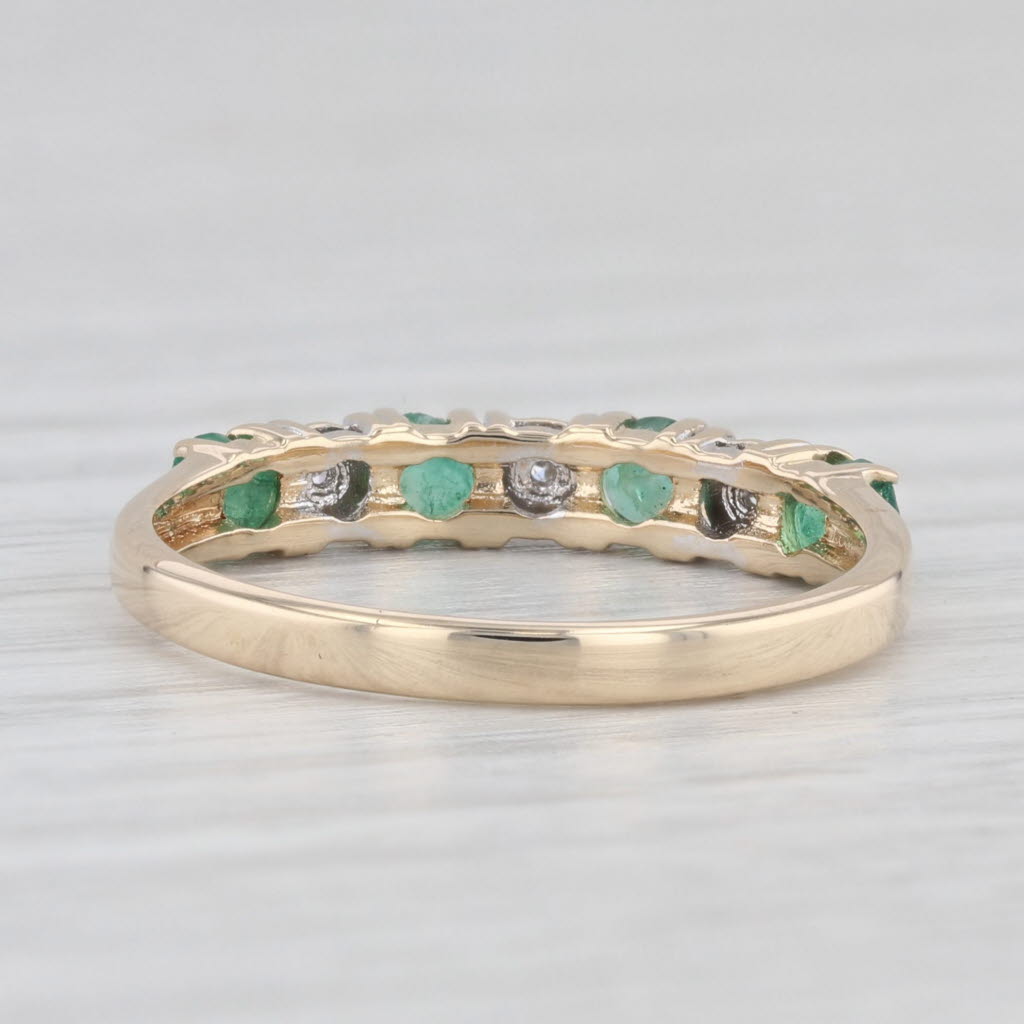 Light Gray 0.34ctw Emerald Diamond Ring 14k Yellow Gold Size 6.25 Stackable Wedding Band