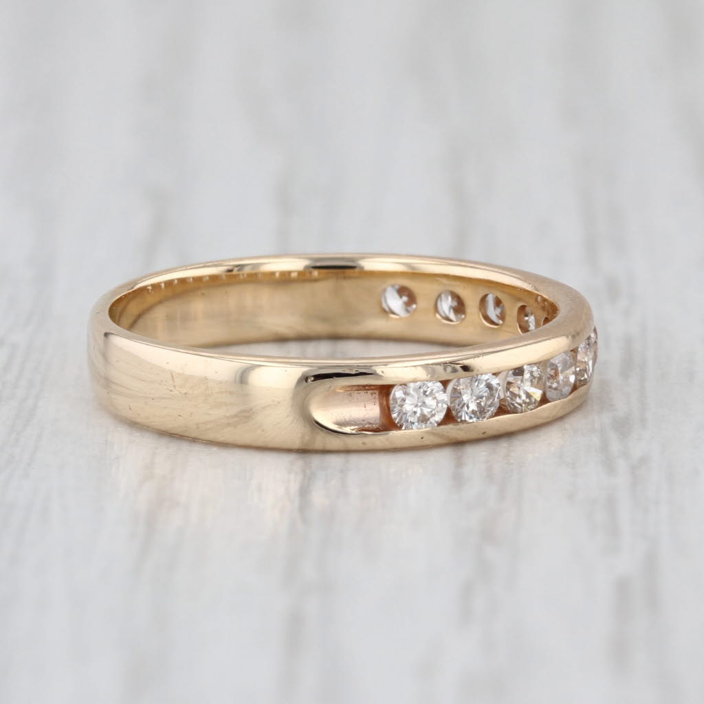 0.80ctw Diamond Wedding Band 14k Yellow Gold Size 7.5 Stackable Anniversary Ring