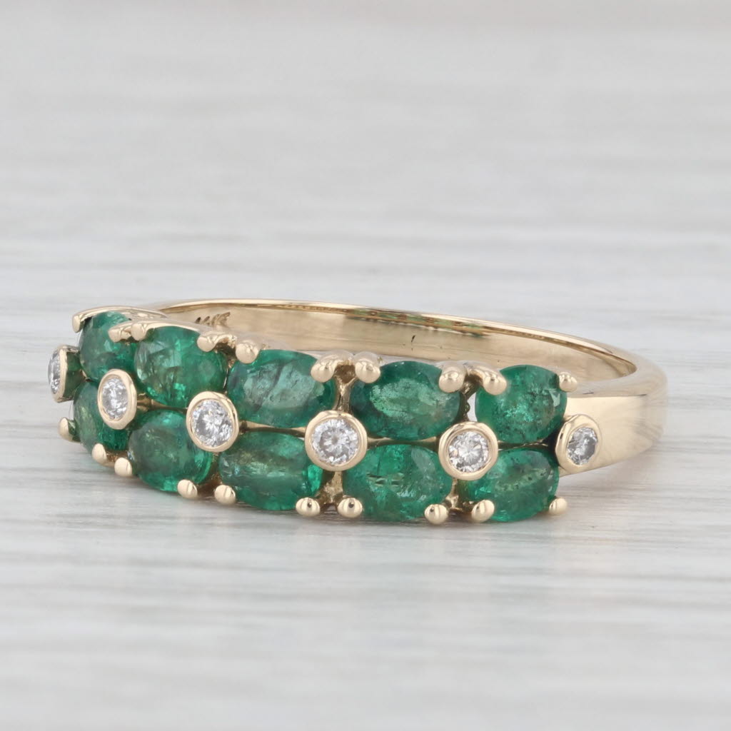 Light Gray 1.72ctw Emerald Diamond Ring 14k Yellow Gold Size 9 Stackable