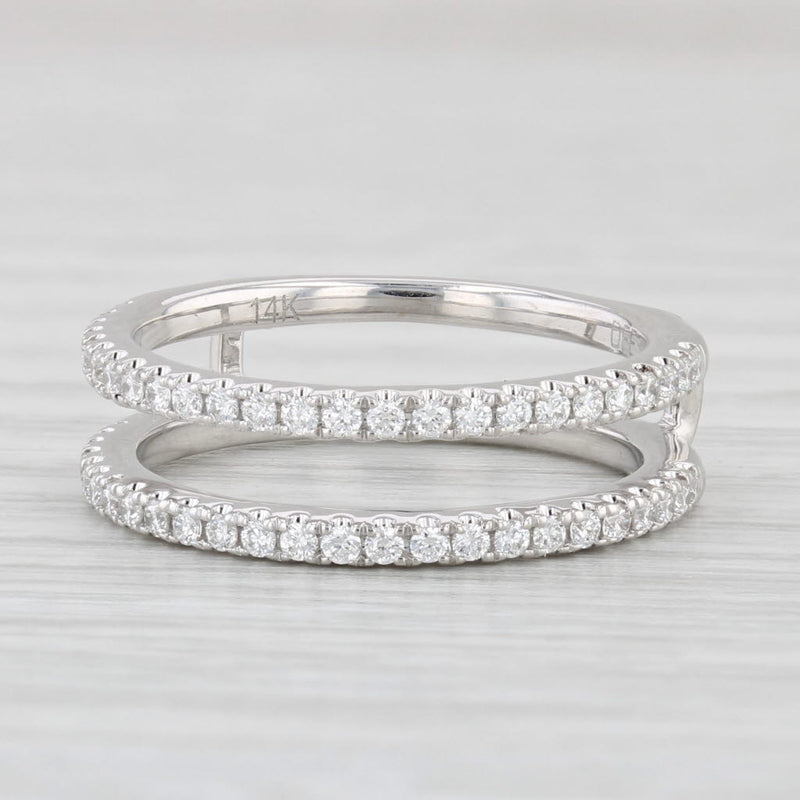 Light Gray 0.25ctw Diamond Ring Jacket 14k White Gold Wedding Band Enhancer Size 5.25