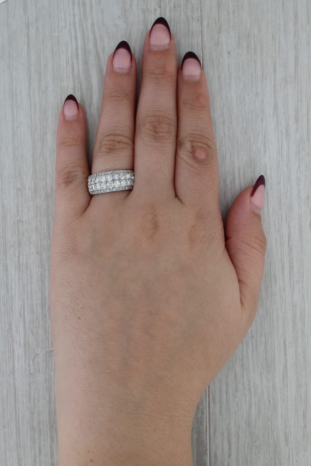 1.82ctw Diamond Ring 10k White Gold Size 7 Wedding Anniversary Band