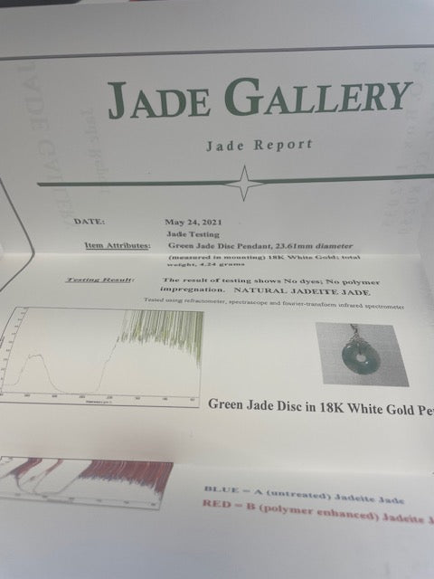 Dark Gray Jadeite Jade Torus Pendant 18k White Gold 0.26ctw Diamonds Jade Gallery Report