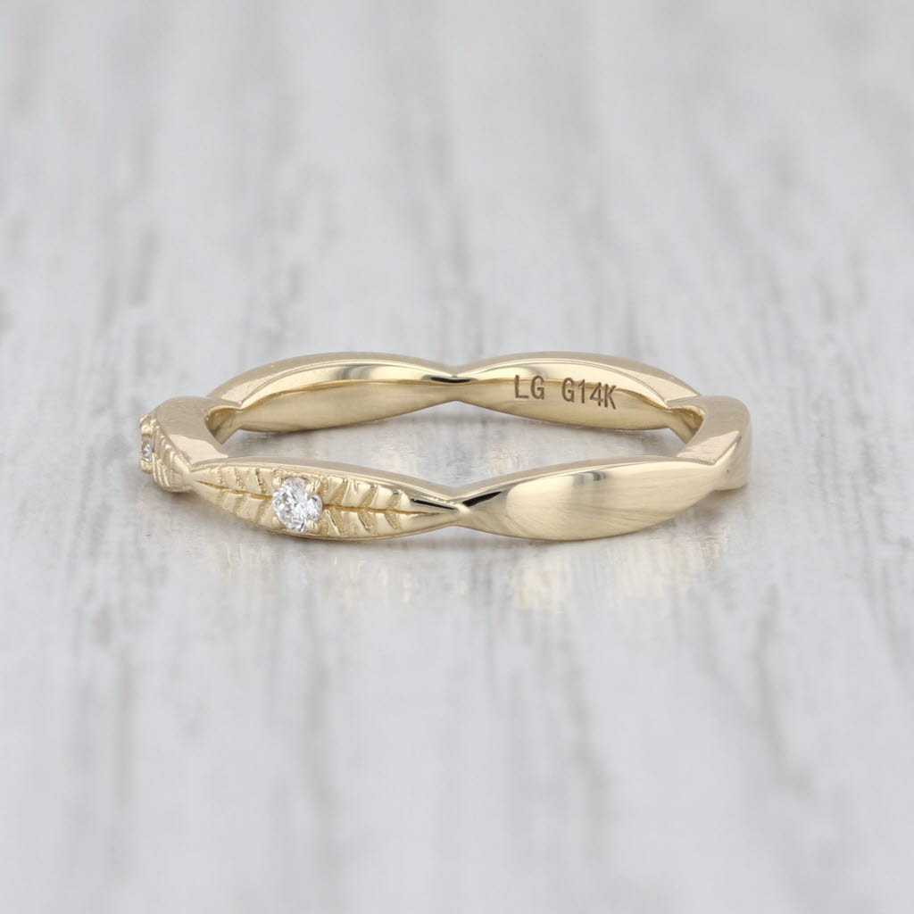 New Lab Created Diamond Wedding Band 14k Yellow Gold Stackable Anniversary Ring