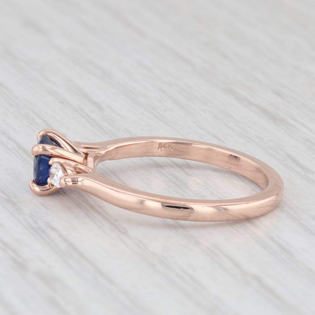 Light Gray 0.92 ctw Lab Created Sapphire Diamond Ring 14K Rose Gold Size 6.5