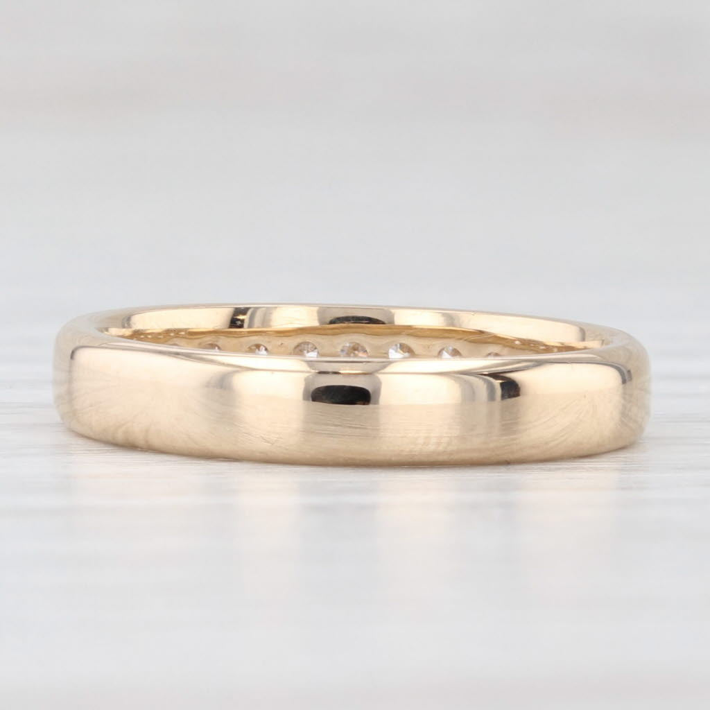 Light Gray 0.25ctw Diamond Wedding Band 14k Yellow Gold Size 7 Stackable Anniversary