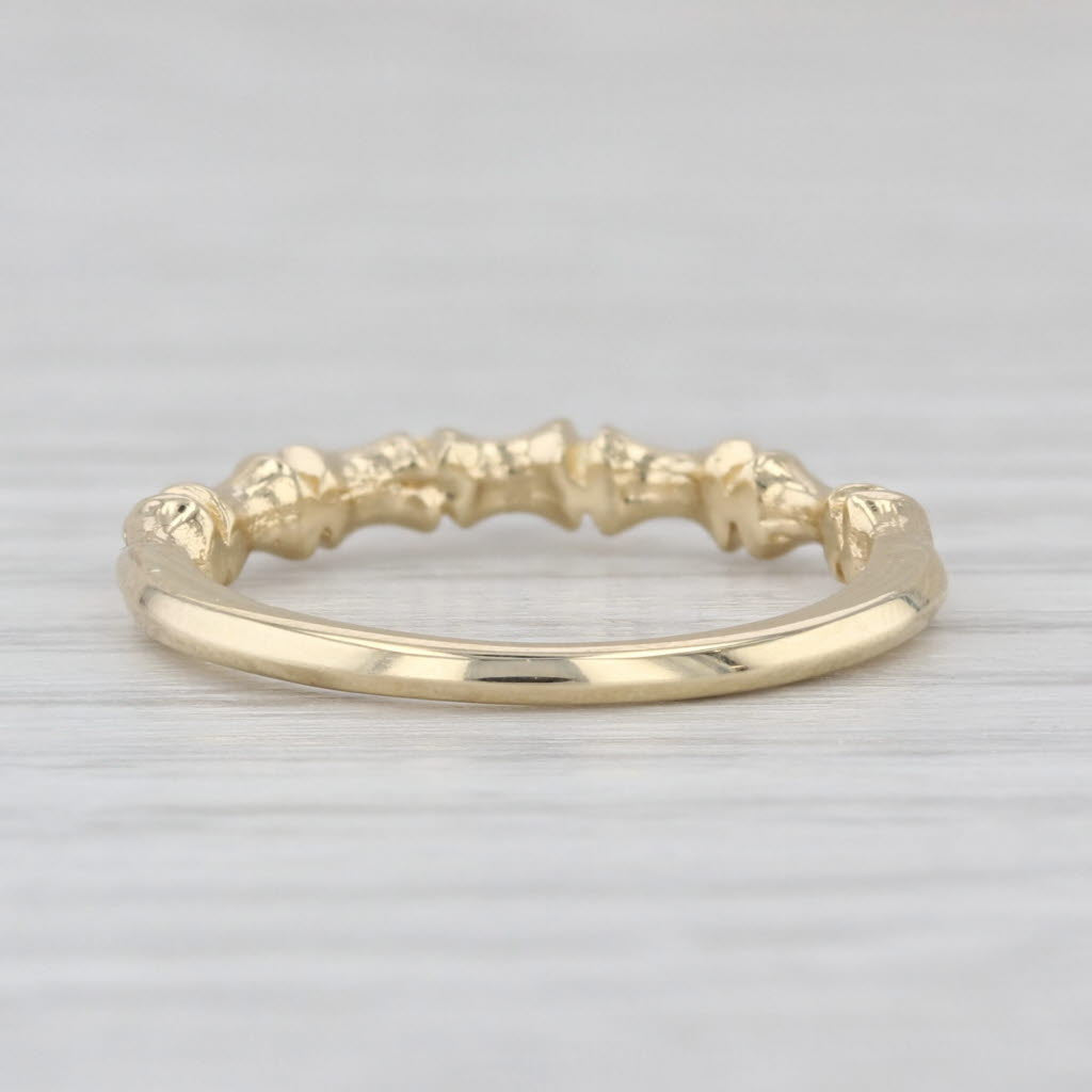 Bamboo Ring 14k Yellow Gold Size 4.75 Stackable Band