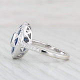Light Gray New Beverley K 2.03ctw Blue Sapphire Diamond Flower Ring 18k White Gold Size 6.5
