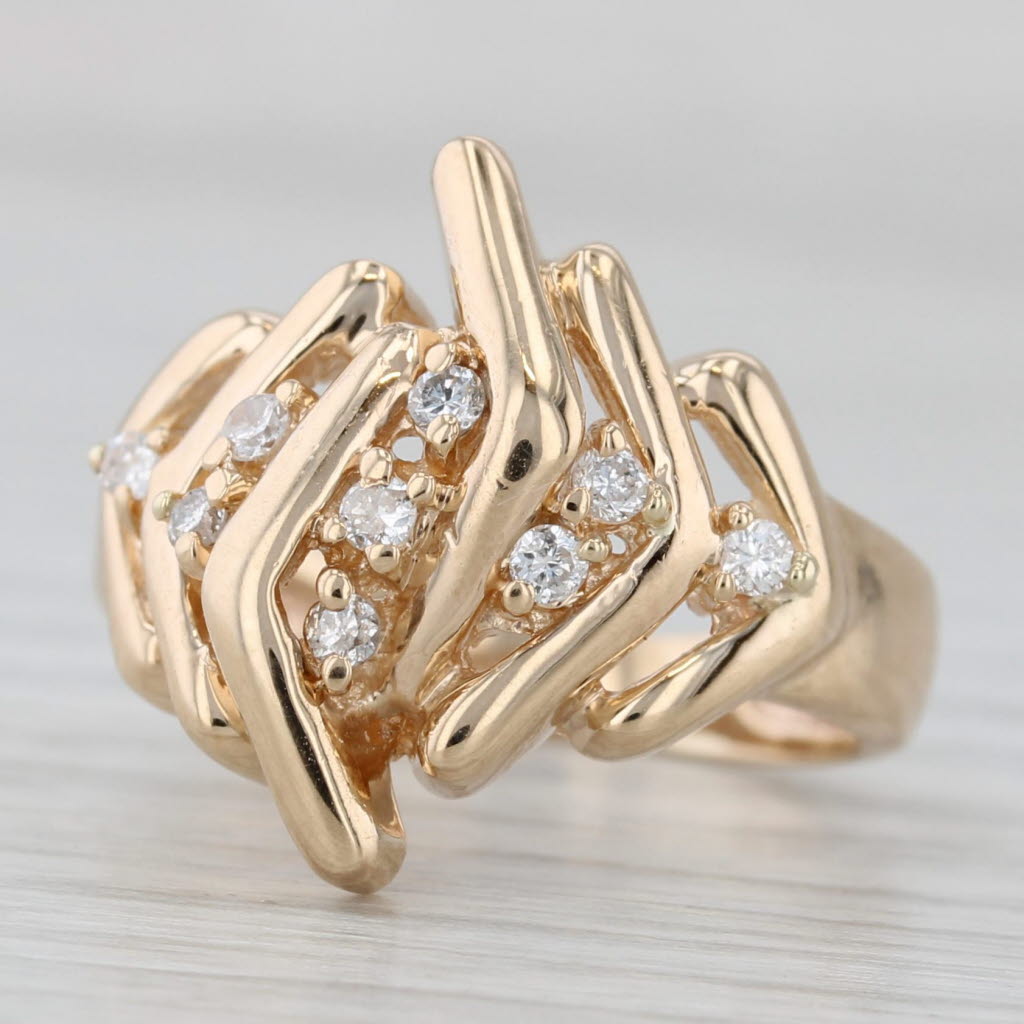 Light Gray 0.16ctw Diamond Ring 14k Yellow Gold Size 5.75