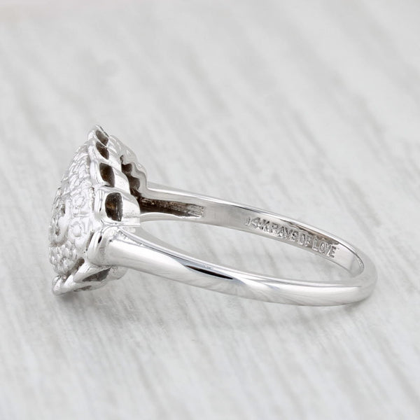 Vintage 3-Stone Diamond Princess Ring 10k White Gold Size 6