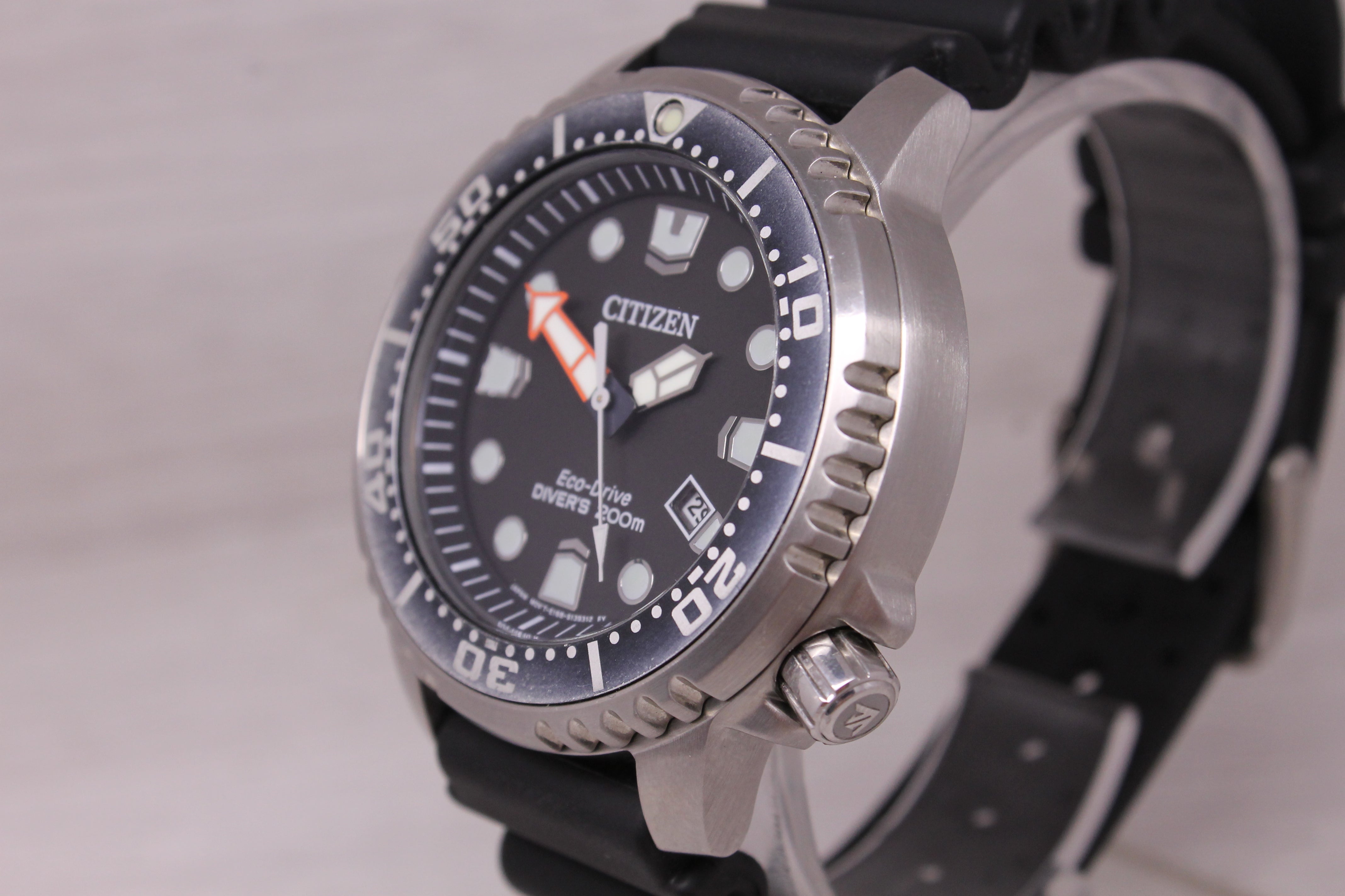 Citizen Promaster Mens Diver Watch 44mm Steel Date E168 Eco-Drive BN0150-28E