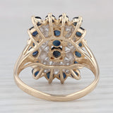 0.60ctw Diamond Sapphire Halo Ring 14k Yellow Gold Size 5.75