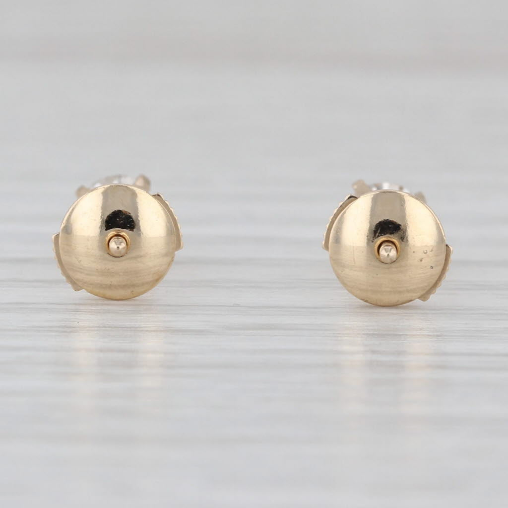 0.68ctw Round Diamond Solitaire Stud Earrings 14k Yellow Gold Secure Lock
