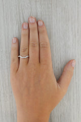 Dark Gray 0.18ctw Diamond Wedding Band 14k White Gold Contoured Enhancer Ring Size 7
