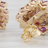 1ctw Ruby Diamond Heart Stud Earrings 10k Yellow Gold