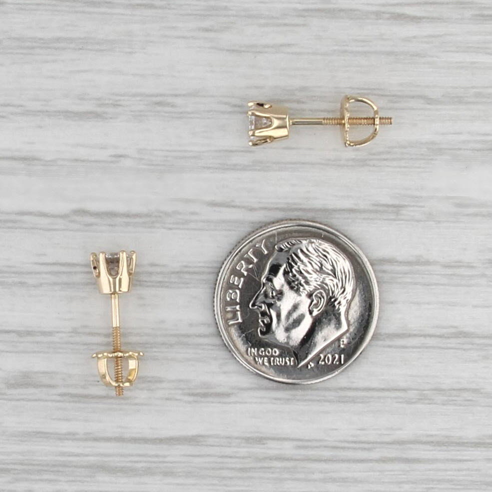 0.48ctw Diamond Solitaire Stud Earrings 14k Yellow Gold Round Brilliant Studs