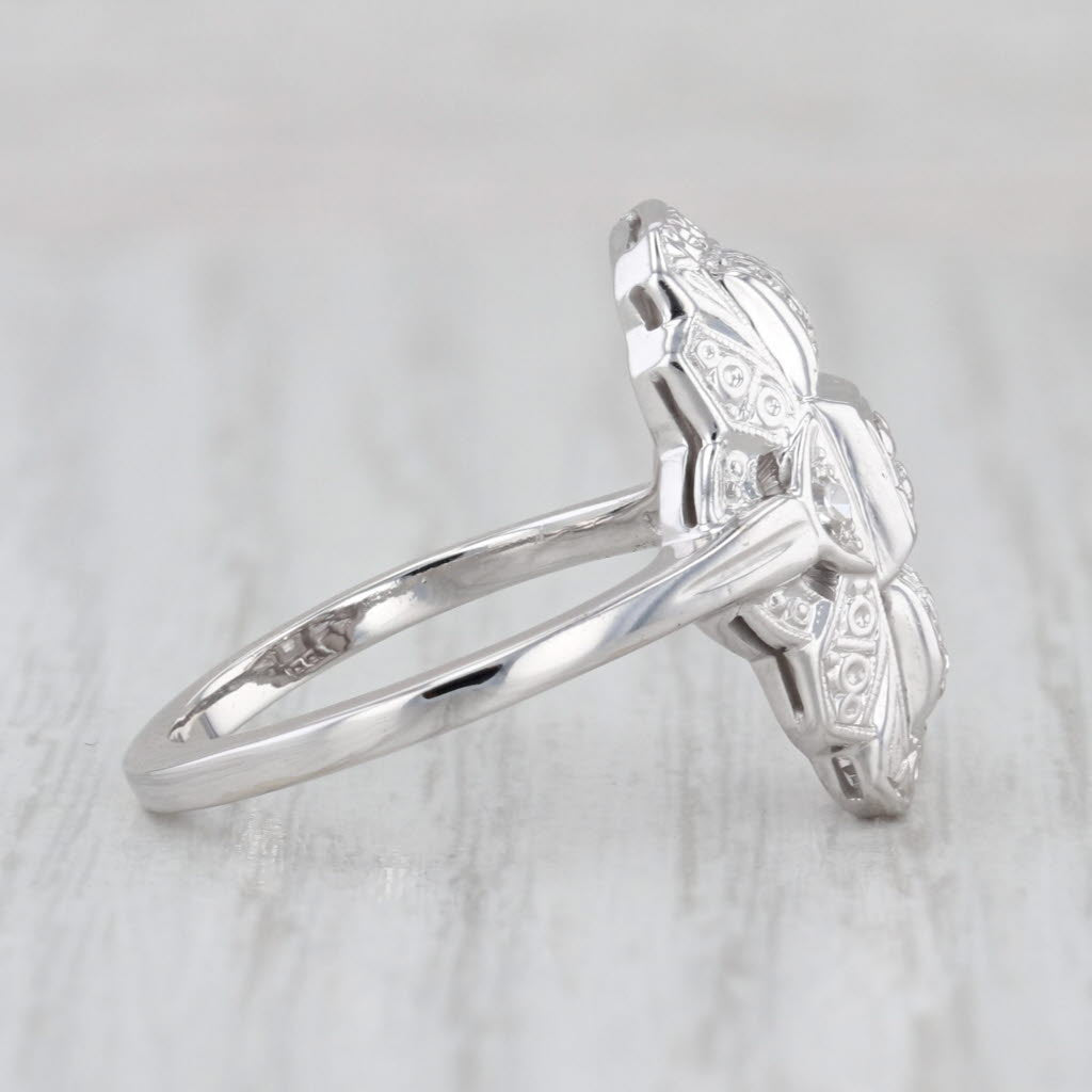 Vintage 0.15ctw Diamond Ring 18k White Gold Size 7
