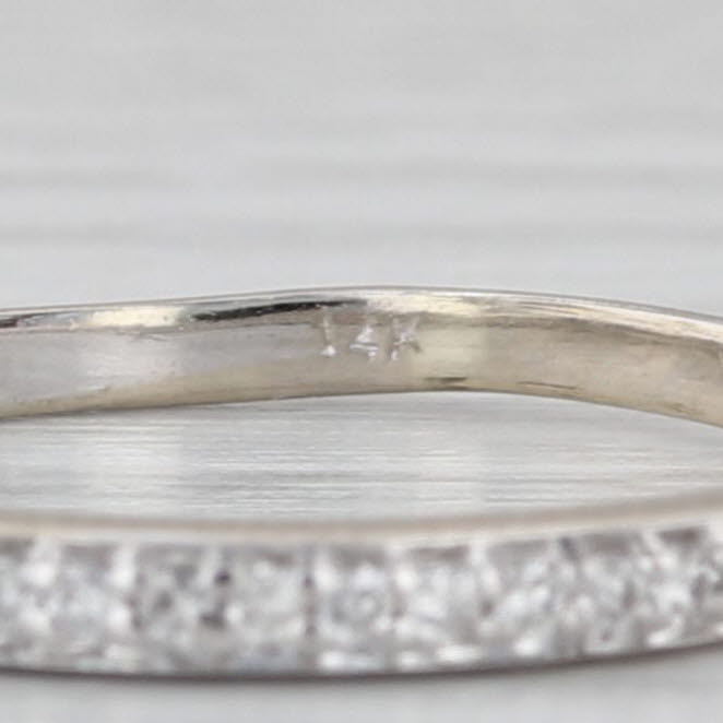 0.25ctw Diamond Wedding Band 14k White Gold Size 7 Stackable Ring