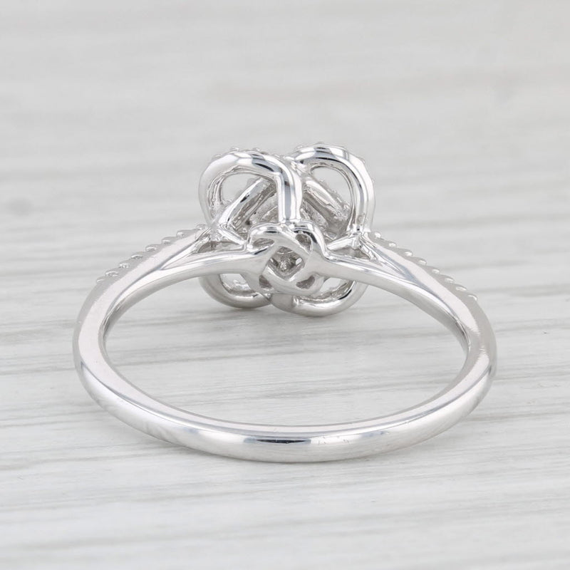 Light Gray 0.22ctw Diamond Knot Ring 10k White Gold Size 7 Engagement