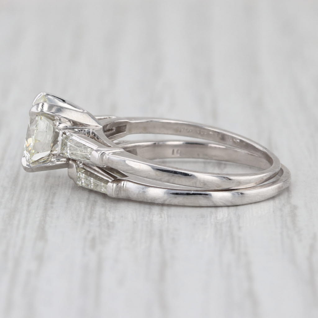 2.30ctw Diamond Engagement Ring Wedding Band Guard Bridal Set Platinum Size 7