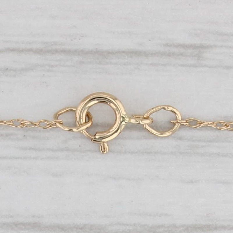 Light Gray 0.20ctw 3-Stone Diamond Pendant Necklace 14k Yellow Gold 18" Rope Chain