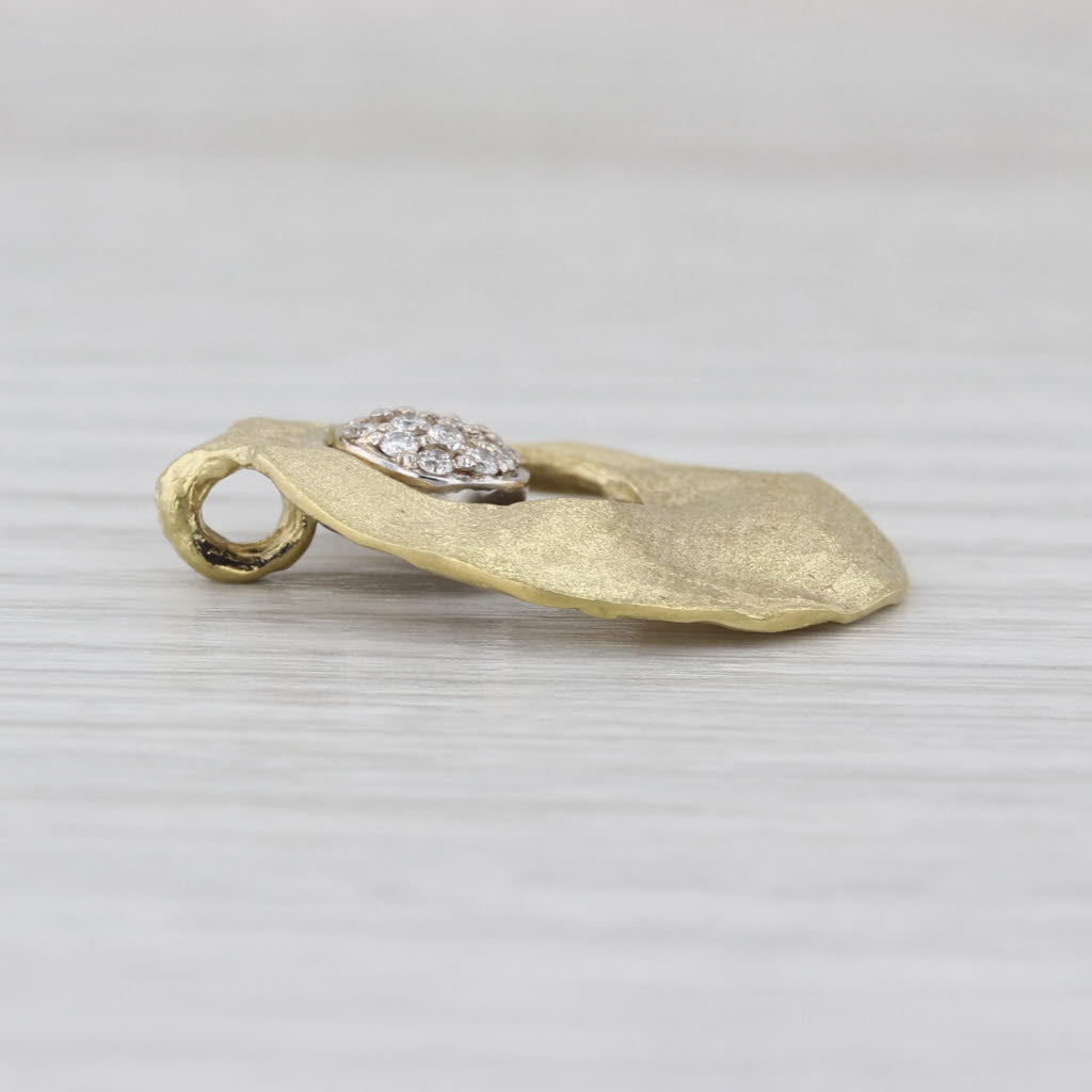 Fana Diamond Cluster Circle Pendant 18k Yellow Gold Floating Drop