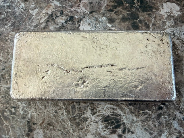 102.51 ozt Alexander Westerfield Old Pour 999 Fine Silver Bar 7.75 x 4.5"