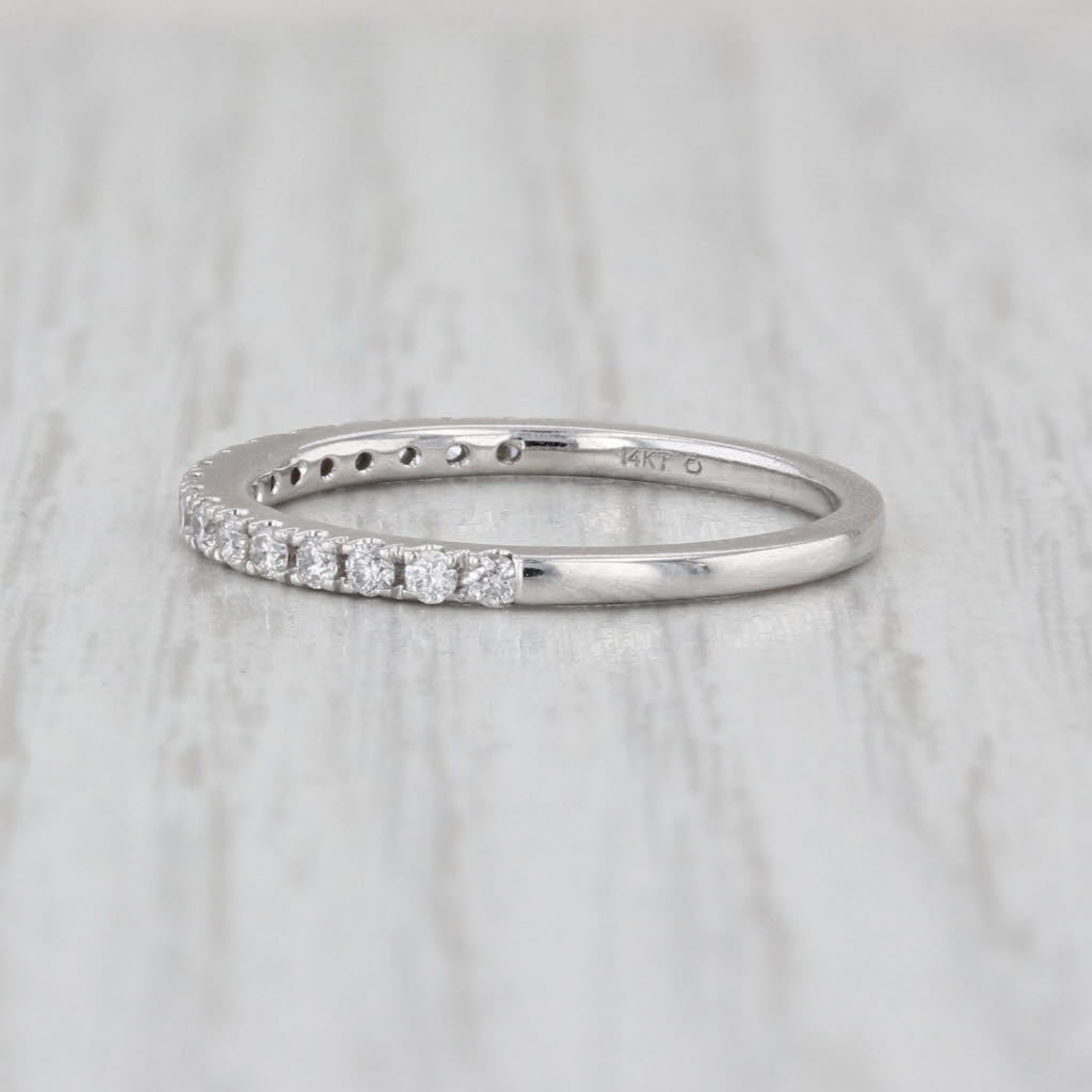 0.27ctw Diamond Wedding Band 14k White Gold Size 6.25 Stackable Ring