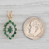 Gray 0.67ctw Emerald Diamond Pendant 10k Yellow Gold Marquise Drop