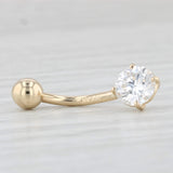Light Gray 0.73ct Lab Created Diamond Belly Button Barbell Piercing 14k Yellow Gold