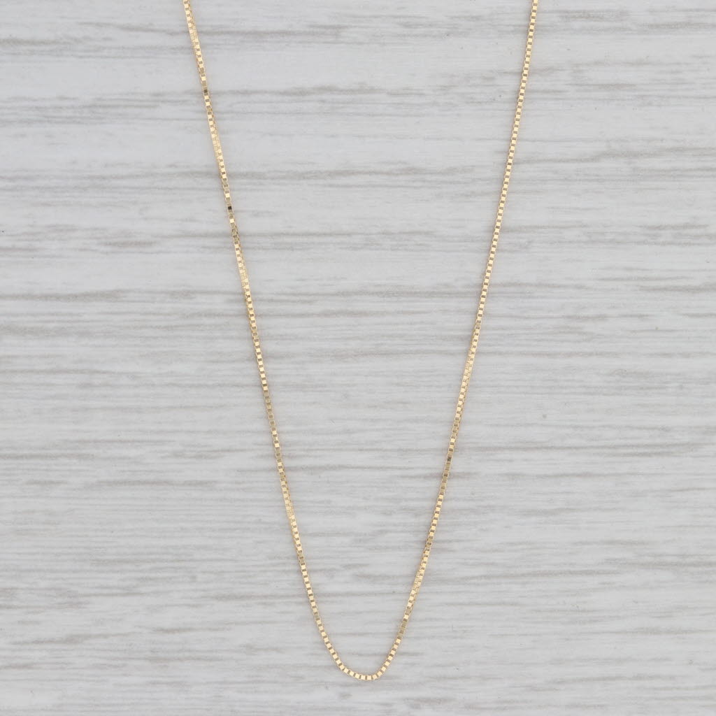 Gray 18" 0.5mm Box Chain Necklace 18k Yellow Gold Italy