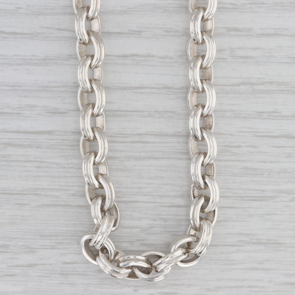 Gray Slane & Slane Cable Chain Necklace Sterling Silver 0.18ctw Diamond Toggle Clasp