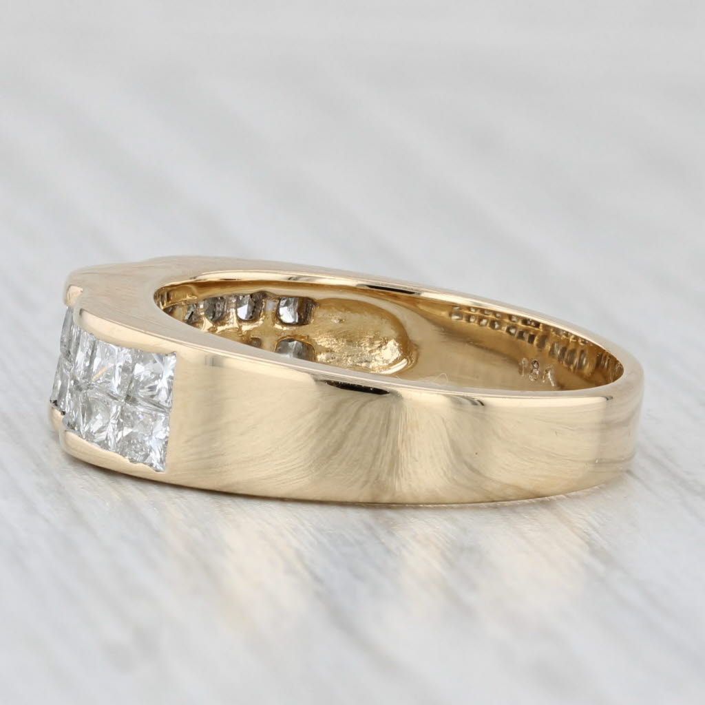 Light Gray 0.36ctw Channel Set Diamond Ring 18k Yellow Gold Sz 6.25 Wedding Stackable Band