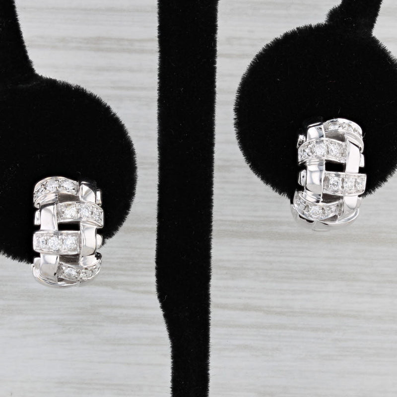Tiffany Vannerie 0.36ctw Diamond Cross Hatch Earrings 18k White Gold Drops