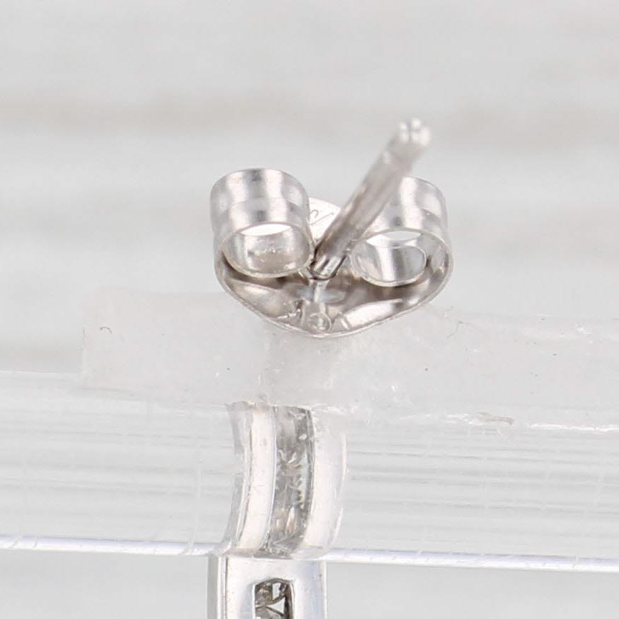 Light Gray 0.24ctw Diamond J-Hook Journey Earrings 10k White Gold Pierced Drops