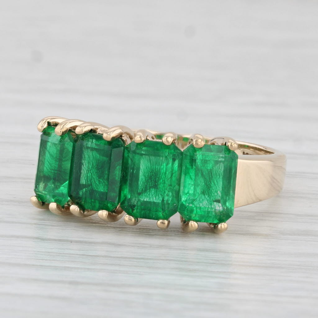 Light Gray 4.30ctw Green Quartz Ring 10k Yellow Gold Size 9