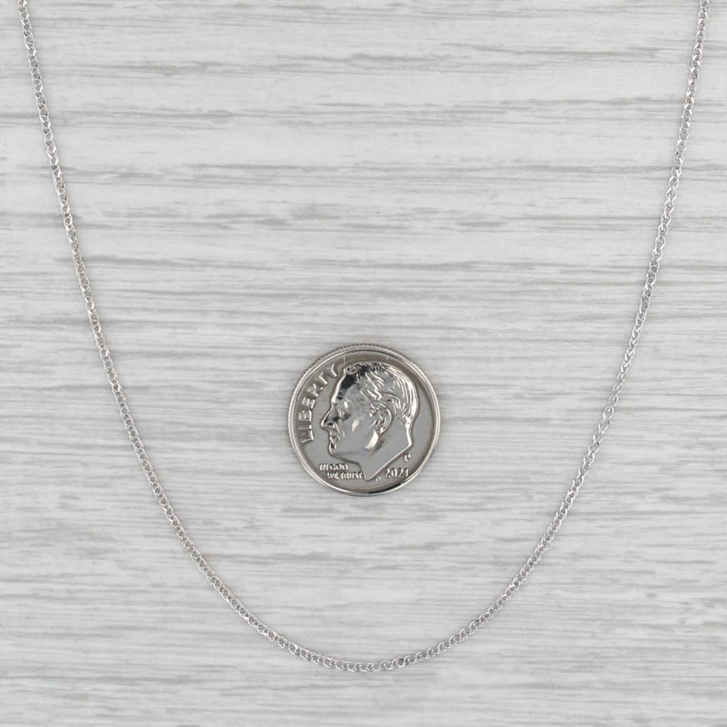 Curb Chain Necklace 10k White Gold 18.25" 1.1mm
