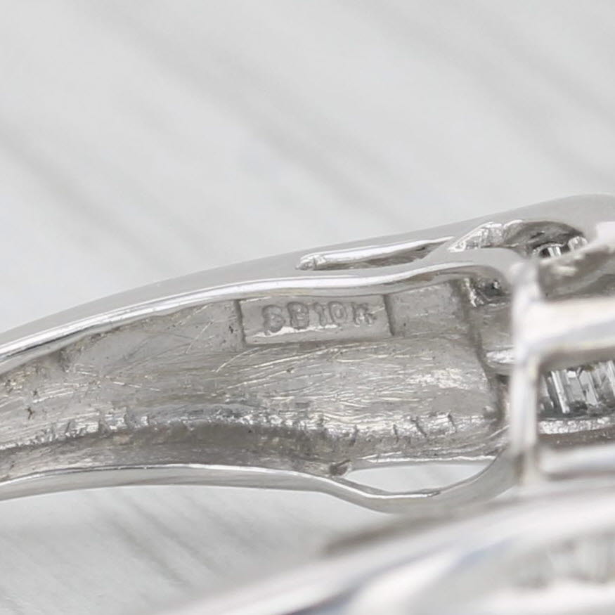 Light Gray 0.47ctw Diamond Bypass Ring 10k White Gold Size 6.25
