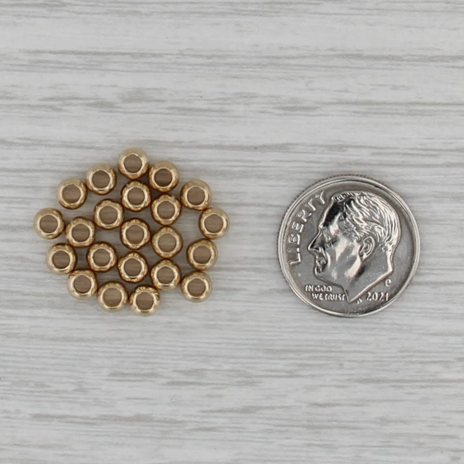 21 Bead Spacers Slide Bracelet Charms 14k Yellow Gold Findings Jewelry Making