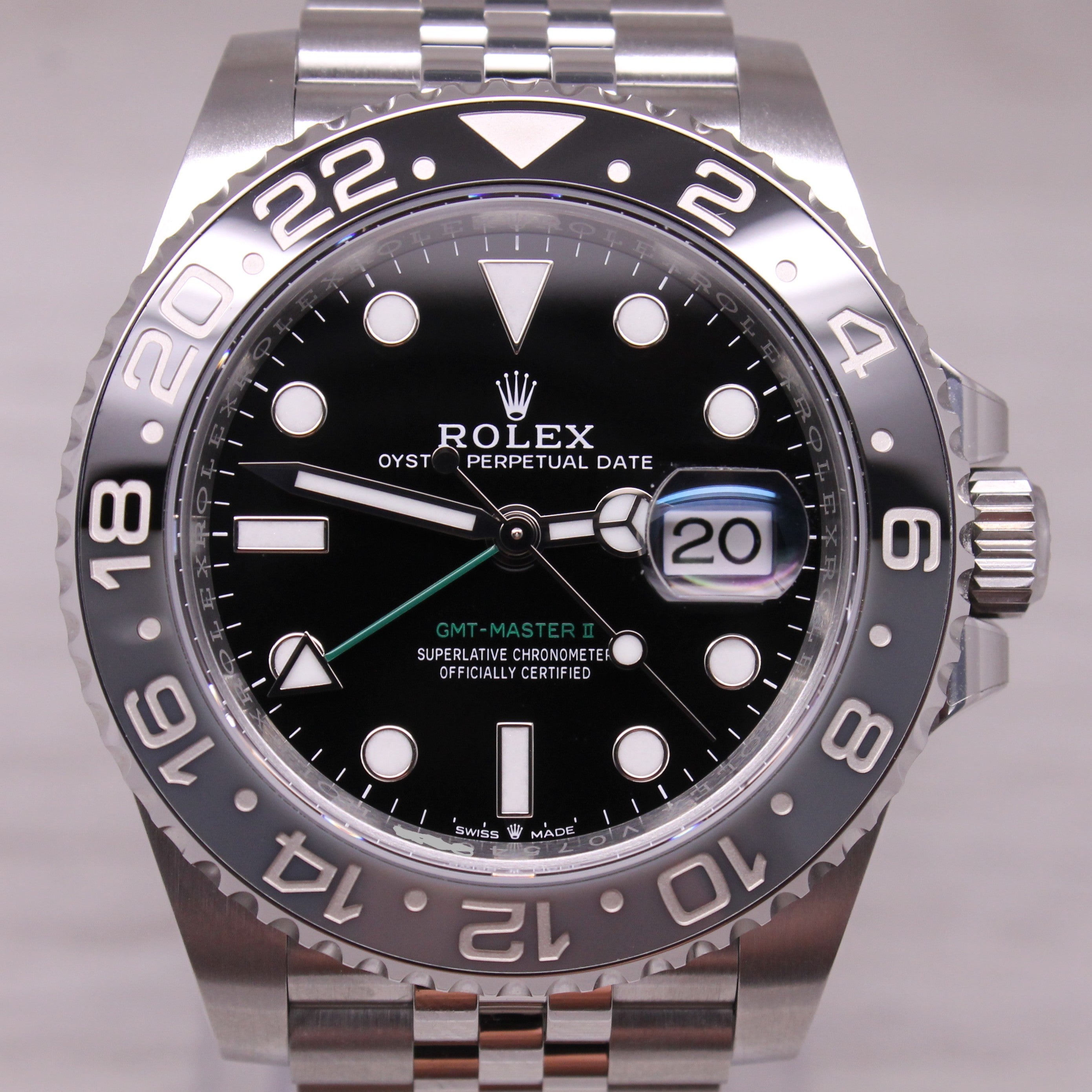 2026 Rolex GMT Master II Bruce Wayne Mens Watch Box Card Complete 126710GRNR