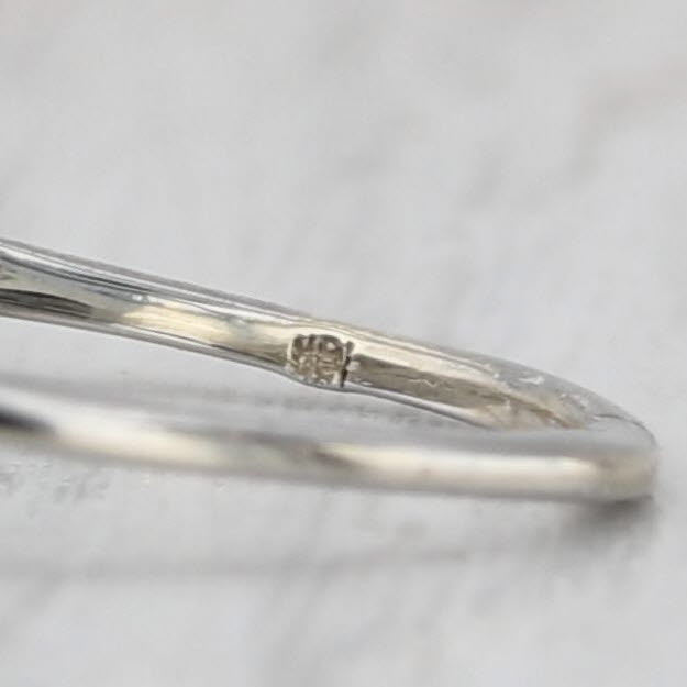 Art Deco Diamond Solitaire Filigree Engagement Ring 18k White Gold Size 5.75