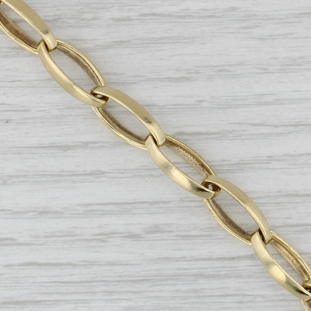 Slane & Slane Elongated Cable Chain Bracelet 18k Yellow Gold 7.5" Toggle Clasp