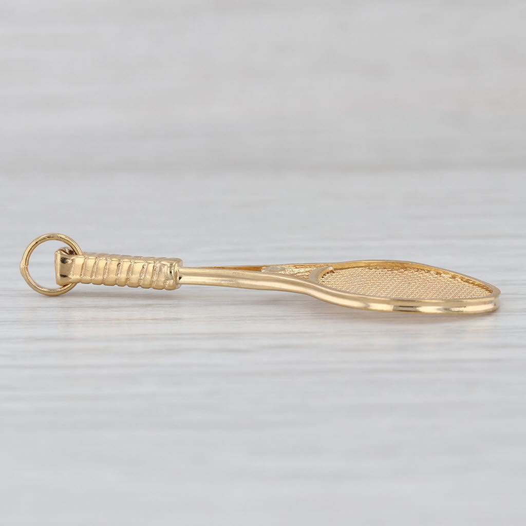 Tennis Racket Racquet Pendant 9k Yellow Gold Charm