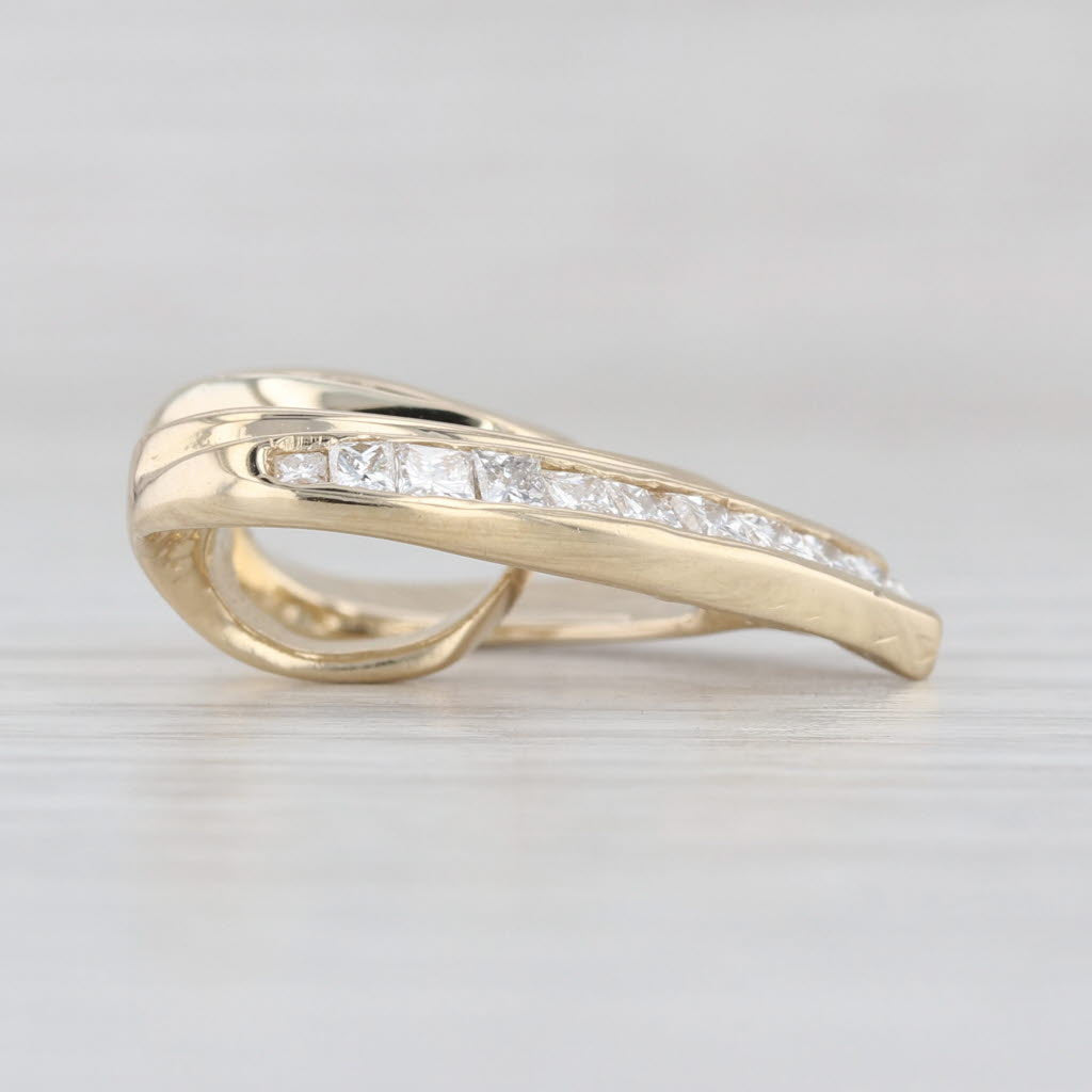 0.27ctw Diamond Heart Pendant 14k Yellow Gold Open Floating Drop