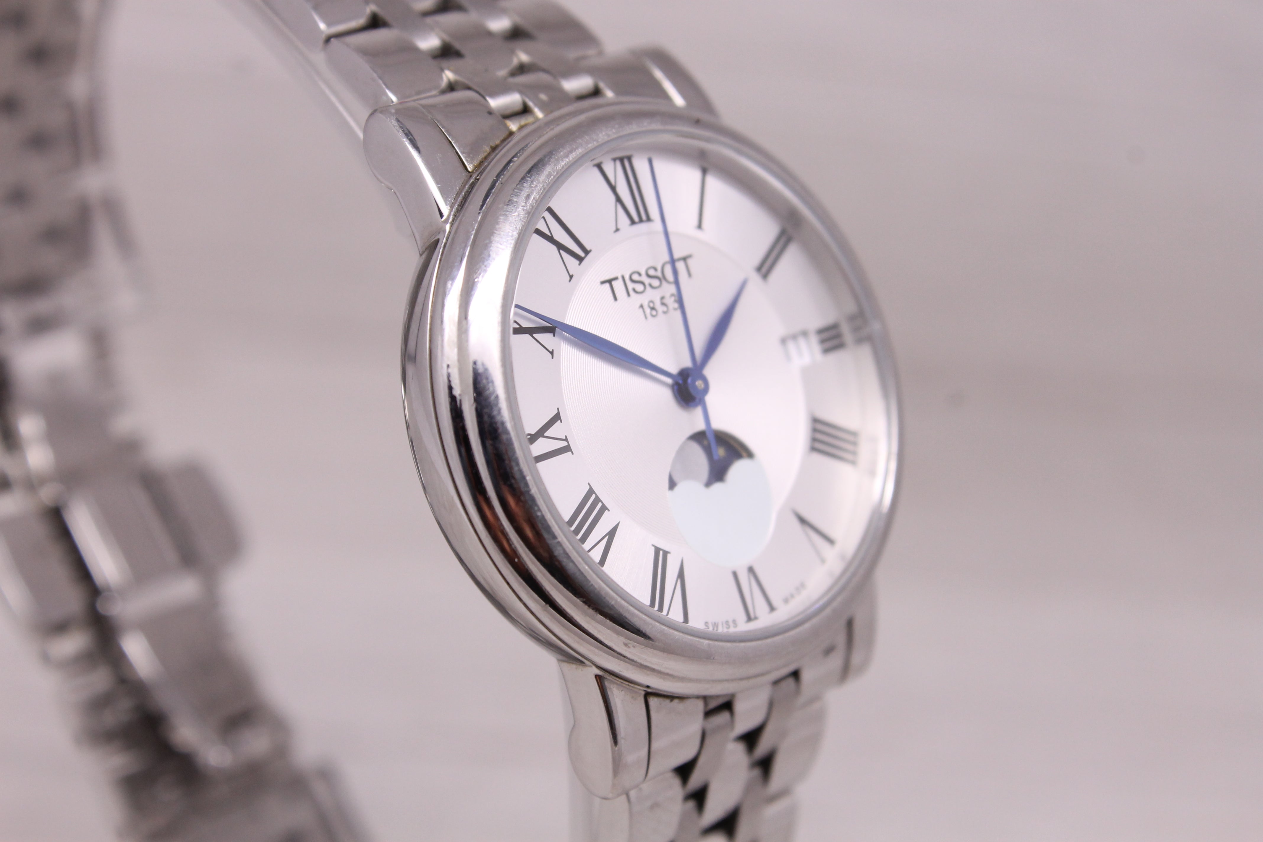 Tissot Carson Premium Moonphase Quartz Watch Steel Swiss Date T122.223.11.033.00