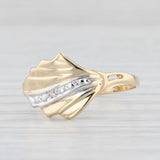 Light Gray Diamond Accented Flourish Ring 14k Yellow Gold Size 5.75