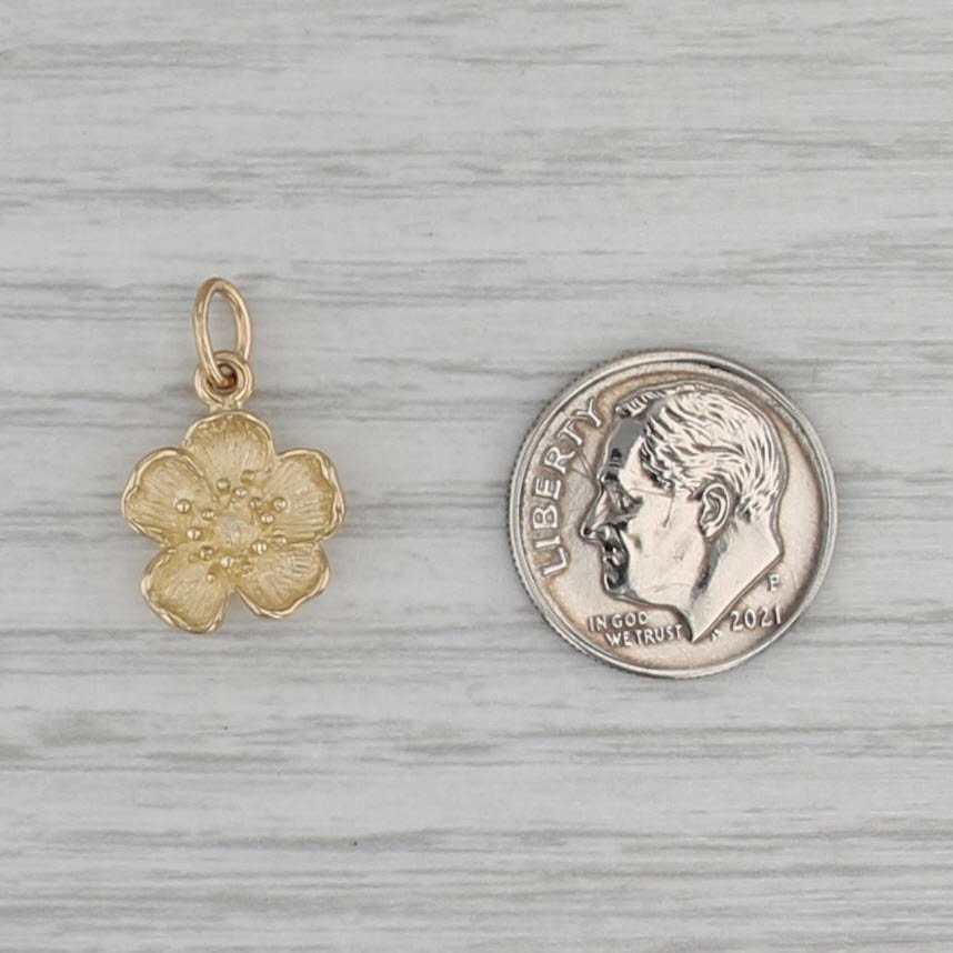 Flower Pendant 14k Yellow Gold Floral Charm