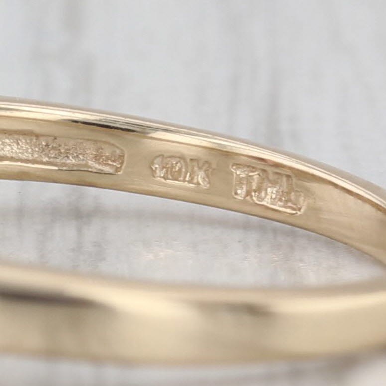 Pink Tourmaline Cabochon Diamond Flower Ring 10k Yellow Gold Size 7