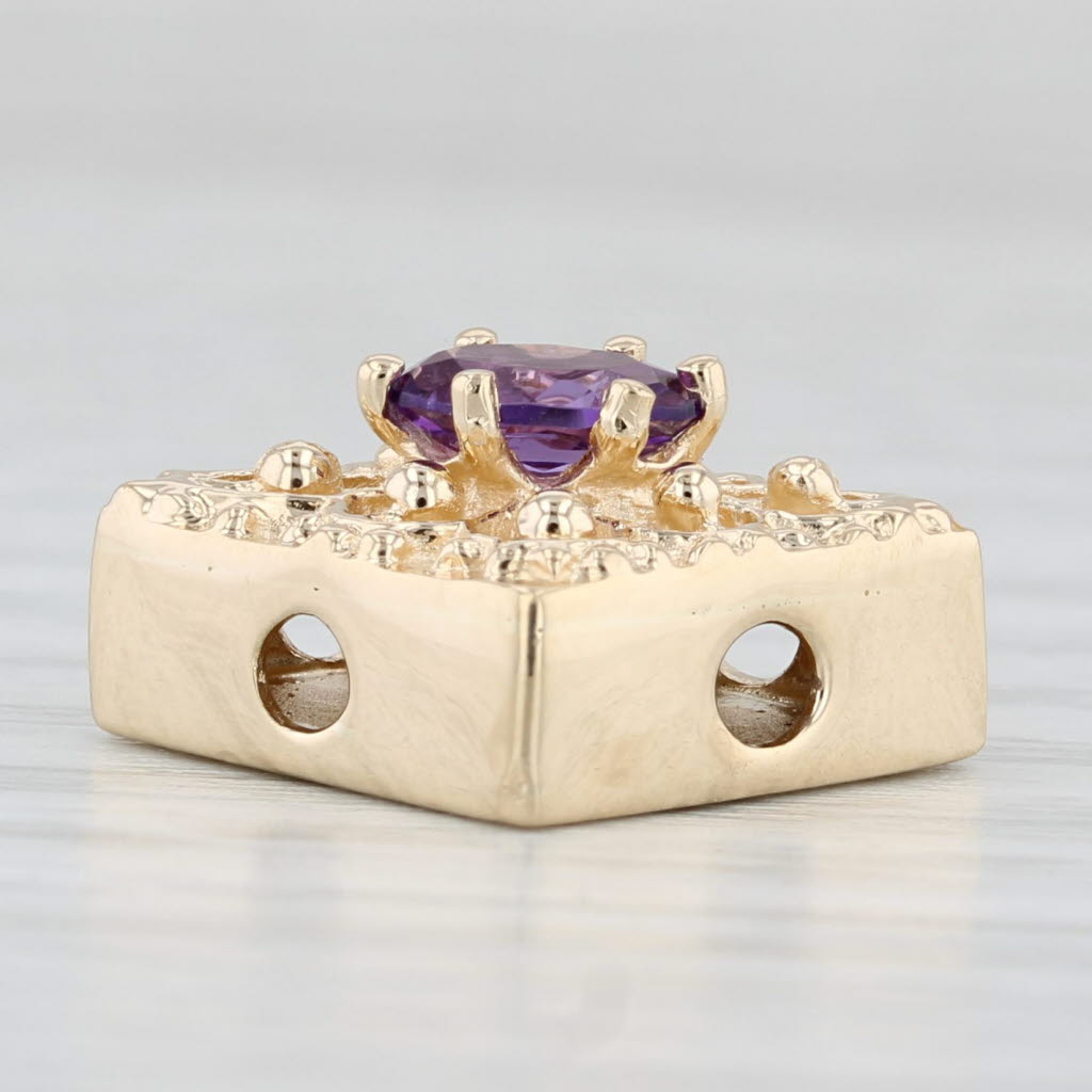 Light Gray Richard Klein 0.40ct Amethyst Slide Bracelet Charm 14k Yellow Gold Vintage