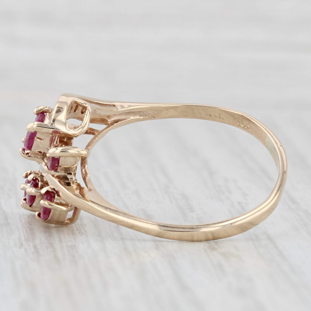 Light Gray 2.05ctw Ruby Cluster Diamond Ring 10k Yellow Gold Size 9.25 Cocktail